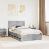 vidaXL Bedframe met lade Beton Grijs 120 x 190 cm Ingenieurshout