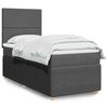 vidaXL Boxspring met matras stof donkergrijs 100x200 cm