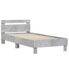 vidaXL Bedframe met hoofdbord en LED-verlichting betongrijs 100x200 cm