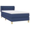 vidaXL Boxspring met matras stof blauw 90x190 cm
