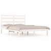vidaXL Bedframe massief grenenhout wit 140x190 cm