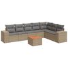 vidaXL 8-delige Loungeset met kussens poly rattan beige