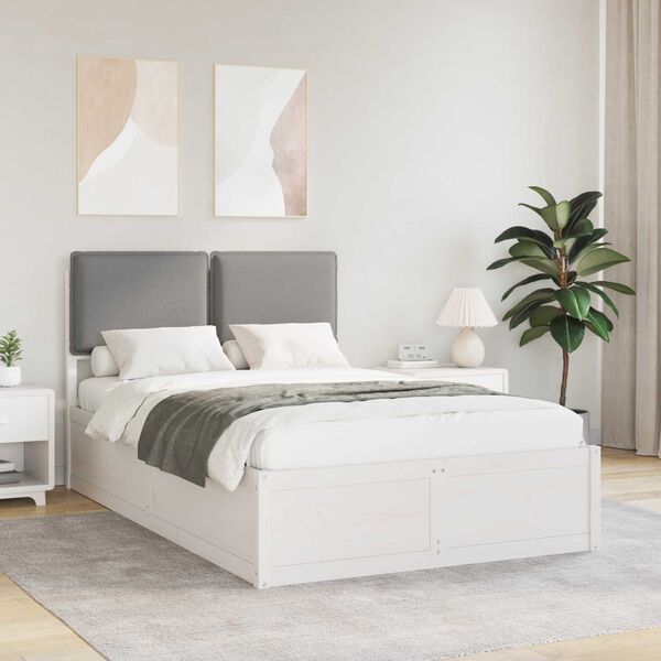 vidaXL Bedframe met Gevoerd Hoofdgedeelte Lichtgrijs 120 x 200 cm