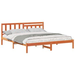 vidaXL Bedframe Wasbruin 200 x 200 cm Massief grenenhout