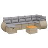 vidaXL 8-delige Loungeset met kussens poly rattan gemengd beige