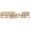 vidaXL Buiten bankenset 6 st Wit en Beige