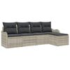 vidaXL Tuin Sofa Set 5 pcs Lichtgrijs poly rattan
