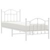 vidaXL Bedframe met hoofd- en voeteneinde metaal wit 80x200 cm