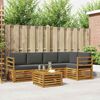 vidaXL Sofa-Sets 6 pcs Natuurlijk en Antraciet Massief Acaciahout