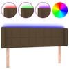 vidaXL Hoofdbord LED 147x16x78/88 cm stof donkerbruin