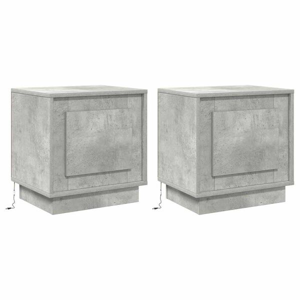 vidaXL Nachtkastje 2 pcs Beton Grijs 44 x 34,5 x 45 cm Bewerkt hout