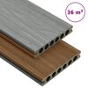 vidaXL Terrasplanken met accessoires 36 m&sup2; 2,2 m HKC bruin en grijs