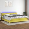 vidaXL Boxspring met matras en LED stof groen 200x200 cm