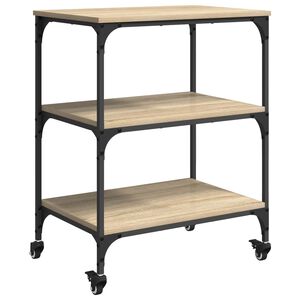 vidaXL Keuken Trolley Sonoma Eiken 60 x 41 x 76 cm Bewerkt hout