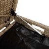 vidaXL Opbergbank met kussen voor buiten 100 cm poly rattan beige