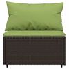 vidaXL 3-delige Loungeset met kussens poly rattan bruin