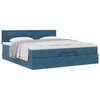 vidaXL Ottoman bed met matras 180x200 cm fluweel donkerblauw