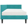 vidaXL Hoekbedframe met Matras Anders 2 pcs Turquoise Fluweel