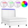 vidaXL Boxspring met matras en LED kunstleer zwart 140x190 cm