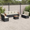 vidaXL 9-delige Loungeset met kussens poly rattan zwart