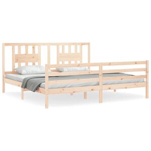 vidaXL Bedframe met hoofdbord massief hout 200x200 cm