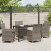 vidaXL Tuin eettafelset 5 pcs Grijs poly rattan