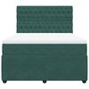 vidaXL Boxspring met matras fluweel donkergroen 140x200 cm
