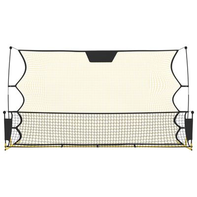 vidaXL Voetbal reboundnet 183x85x120 cm polyester zwart en geel