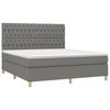 vidaXL Boxspring met matras en LED stof donkergrijs 180x200 cm
