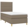 vidaXL Boxspring met matras stof taupe 100x200 cm