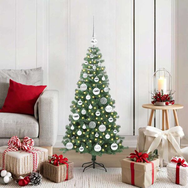 vidaXL Kerstboom met 150 LED met standaard Groen 120 cm PVC