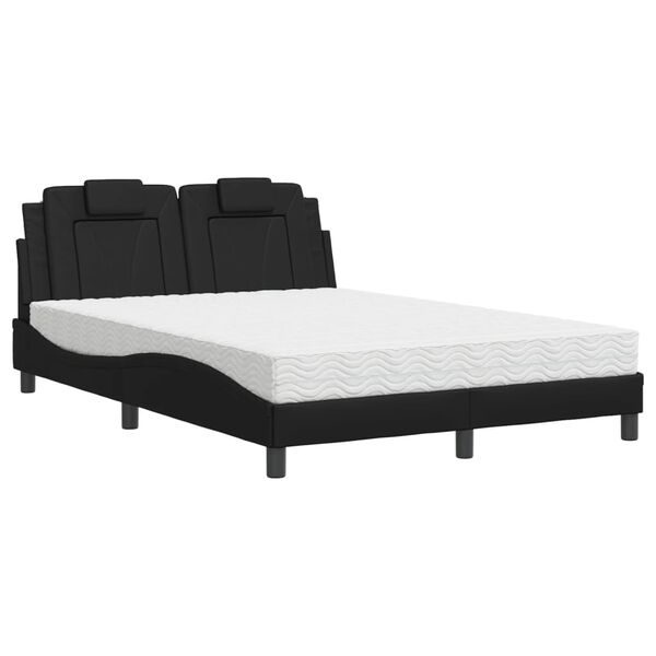 vidaXL Bed "Viana" met matras kunstleer zwart 120x200 cm