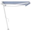 vidaXL Luifel automatisch met LED en windsensor 500x350 cm blauw wit