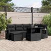 vidaXL 7-delige Loungeset met kussens poly rattan zwart