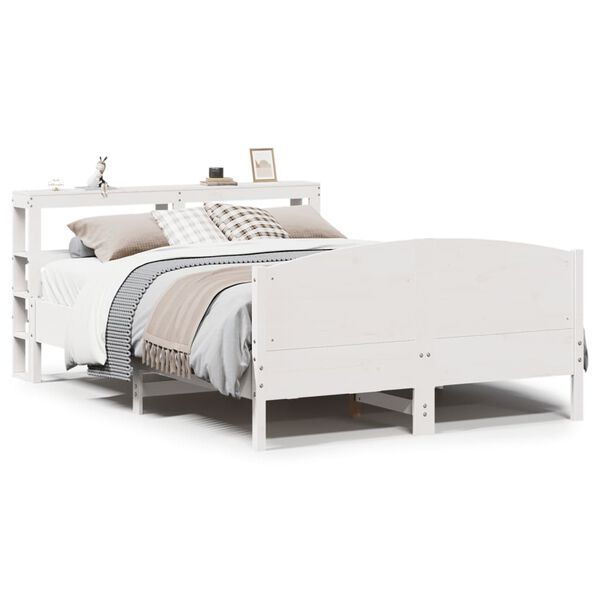 vidaXL Bedframe zonder matras massief grenenhout wit 120x200 cm