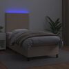 vidaXL Boxspring met matras en LED kunstleer cappuccinokleur 100x200cm