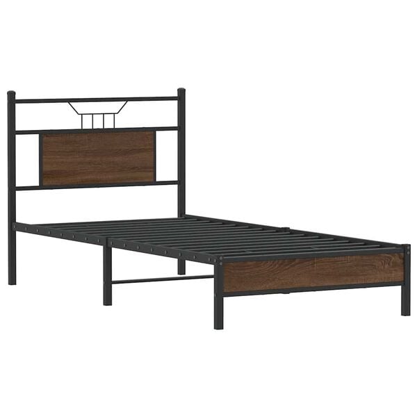 vidaXL Bedframe zonder matras bewerkt hout bruin eikenkleur 90x200 cm