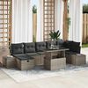 vidaXL Tuin Sofa Set met kussen met opslag 8 pcs Grijs Poly riet