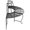 vidaXL Boombanken 2 st halfrond Ø159 cm staal zwart