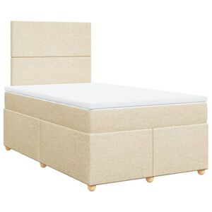 vidaXL Boxspring met matras stof cr&egrave;mekleurig 120x190 cm