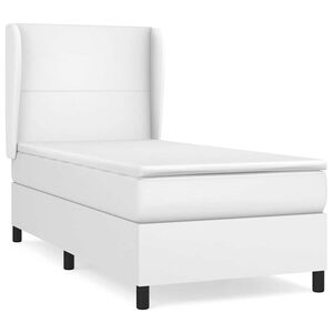 vidaXL Boxspring met matras kunstleer wit 80x200 cm