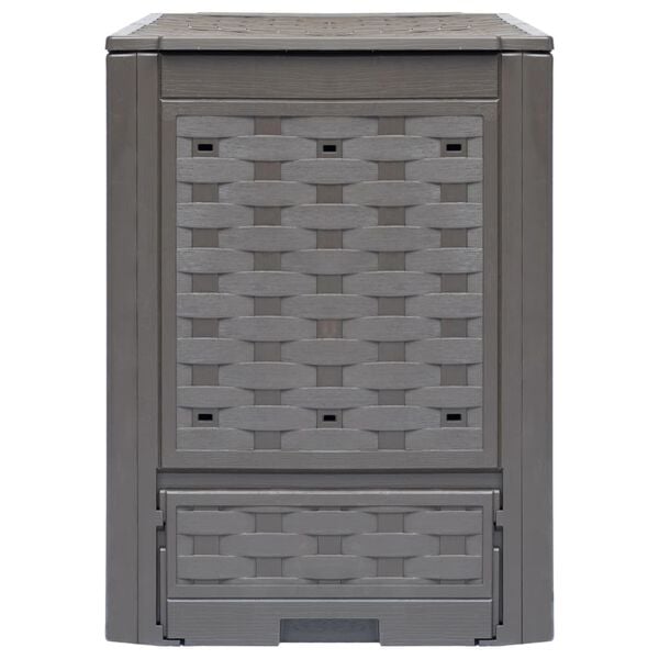 vidaXL Compostbakken 2 st 600 L 60x60x83 cm kunststof rattan bruin
