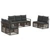 vidaXL Tuinbankenset 7 st 7-zits Grijs poly rattan