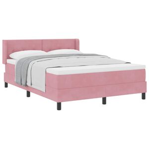 vidaXL Boxspringbed met matras Roze 190 x 140 cm Polyester