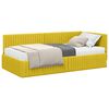 vidaXL Hoekbedframe met Matras met hoofdeinde 2 st Geel Fluweel