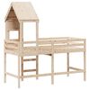 vidaXL Halfhoogslaper met ladder en bedhuis grenenhout 90x190 cm