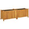 vidaXL Plantenbak met voering 153x38,5x50 cm massief acaciahout
