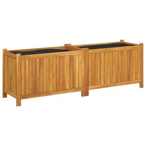 vidaXL Plantenbak met voering 153x38,5x50 cm massief acaciahout