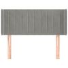 vidaXL Hoofdbord met randen 83x16x78/88 cm fluweel lichtgrijs