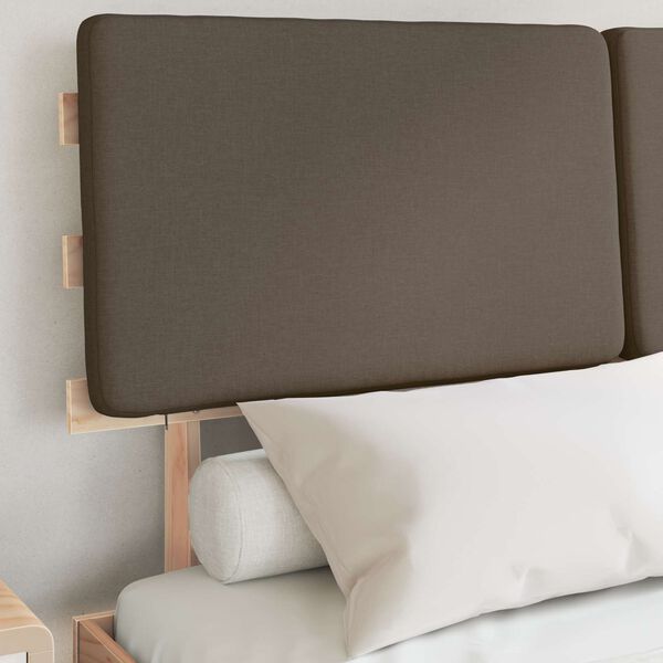 vidaXL Bedframe met Gevoerd Hoofdgedeelte Taupe 140 x 190 cm